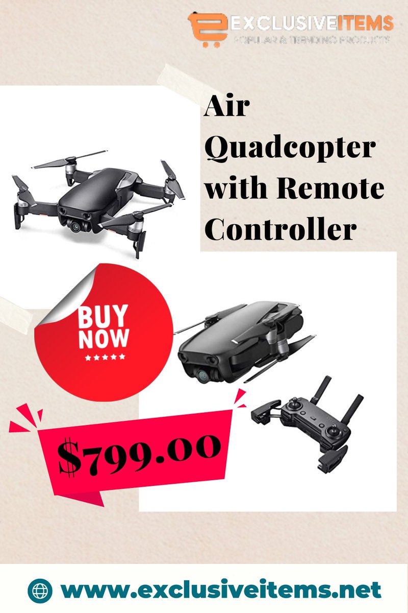 ExclusiveItems3's tweet photo. DJI Mavic Air Quadcopter with Remote Controller – Onyx Black

Price : $799.00
.
.
Buy now from https://t.co/bx4O47iDsD
.
.
#quadcopter #drone #fpv #dronestagram #fpvfreestyle #drones #fpvlife #dji #dronelife #fpvdrone #fpvaddiction #fpvracing #dronephotography #droneracing https://t.co/jD7FRT9YLd