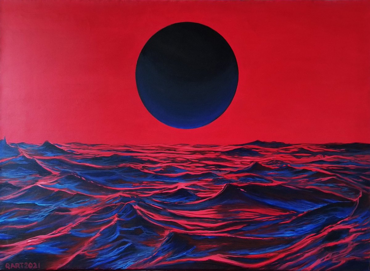 Other Worlds : Anxiety pt. I
27 x 19", oil on canvas. 

 In this series I'm exploring the feeling of escapism, solitude and anxiety and the boundaries of the transcendental - knowledge that goes beyond sensory experience, beyond the bounds of space and time. 

#DMTart #surrealism