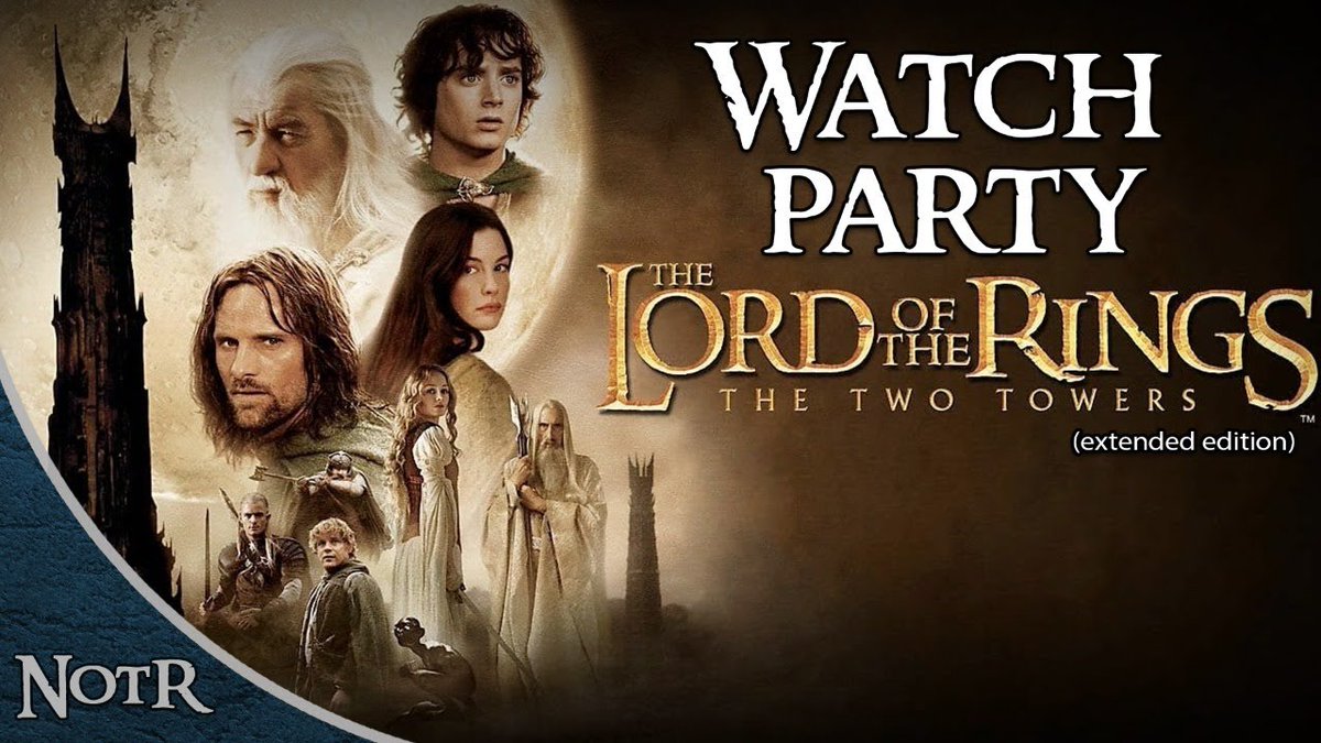 Join me, <a href="/Yoystan/">Men of the West</a> , and more fellow Tolkien fans for this year's 20th anniversary Watch Party of The Two Towers!  Sunday, Dec 18th at 7:00pm EST.

This charity stream will be benefitting <a href="/StJude/">St. Jude</a> Children's Hospital!

👇Go here &amp; click "Notify Me"👇
youtu.be/Jx2nQR8qXZ8