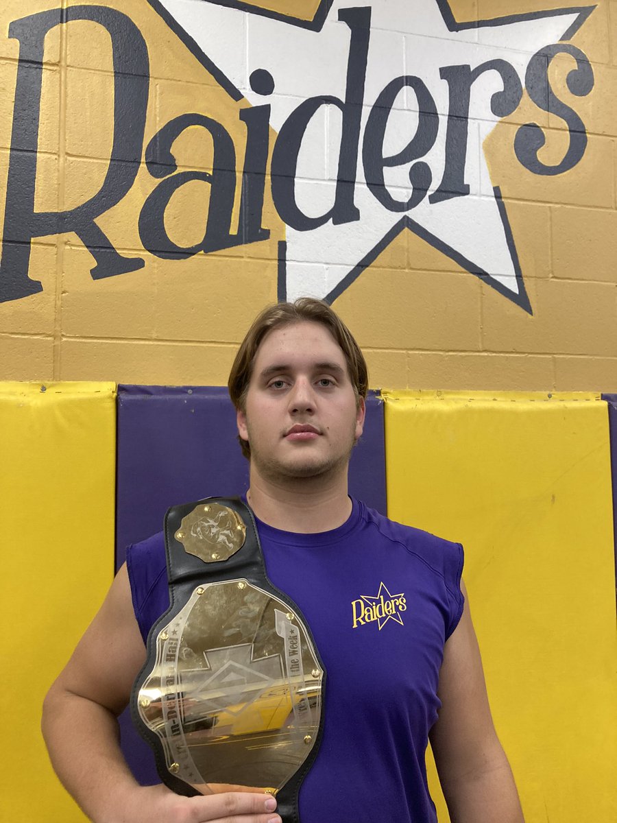 It’s time to announce our first Wrestler of the Week for this season! 

Senior heavyweight Mike Bougie is an outstanding worker on the mat and in the weight room! He is a leader by example and started the season off 3-0 with 18 team points! 

#raidersontherise