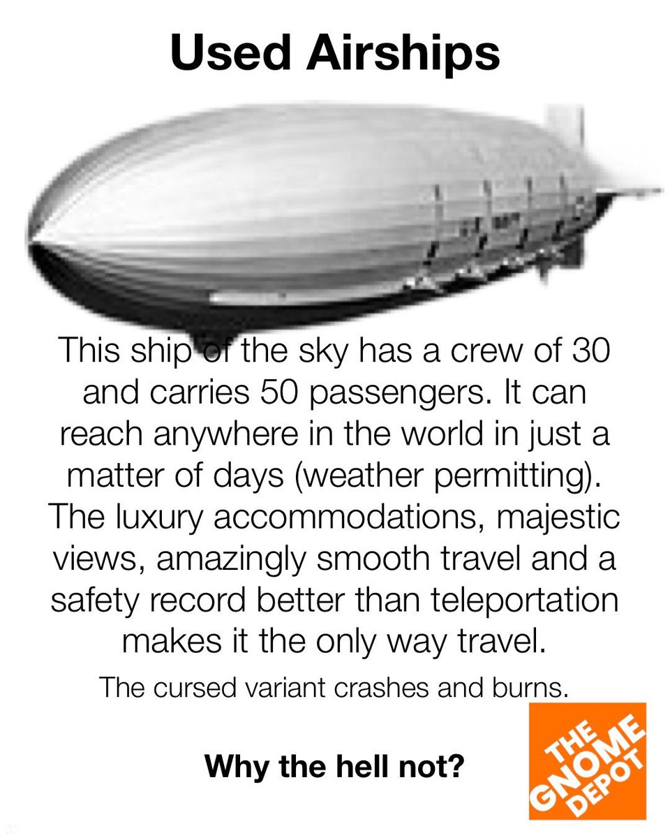 Used Airships #gnomedepot #dnd #dndmemes #dnditems