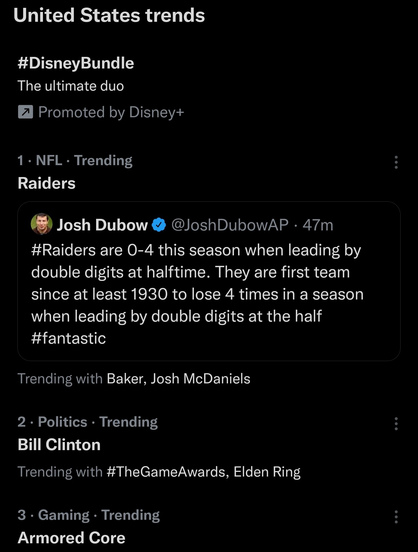 Benji-Sales on X: Bill Clinton is currently Trending #2 Overall in the  United States on Twitter because of The Game Awards   / X