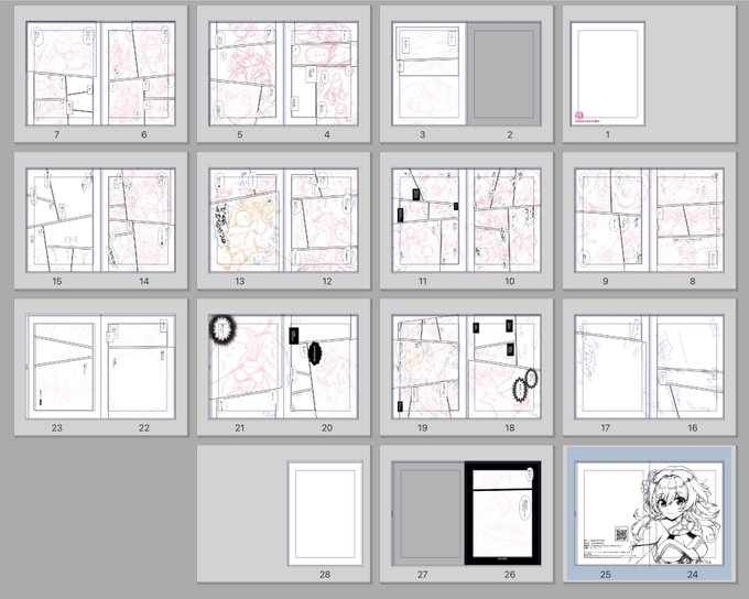 とりあえずコマ割りと吹き出しとセリフ打ちと雑なラフは終わったので完成したようなもんだよね 