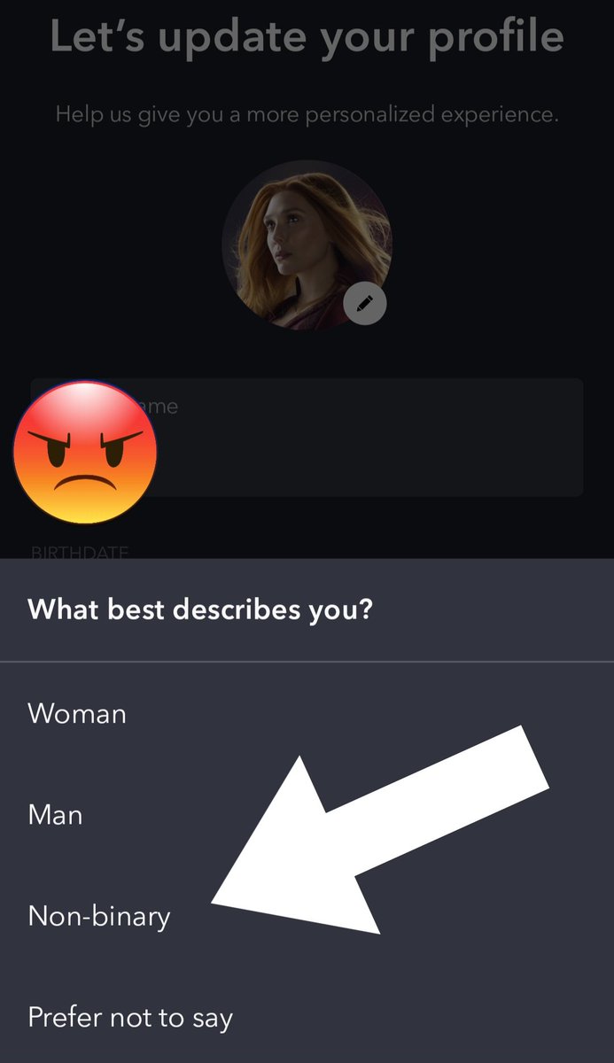 bobby_blam's tweet photo. Ok @Disney, can somebody explain to me #WTF gives @DisneyPlus the right to decide WHEN or even IF I have a discussion with my 8yo about what non binary means..?!? #DONE
#nonbinary #DisneyPlus #cancelled #LGBTQ #woke #WokeAgenda #WokeAF
#completeBS https://t.co/EPjnZzeE9g