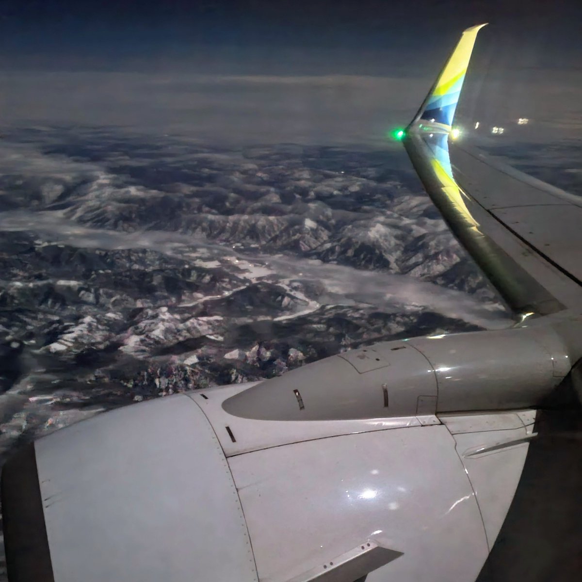 Montana on a moonlit night. @alaskaair flight 1078 from IAD-SEA