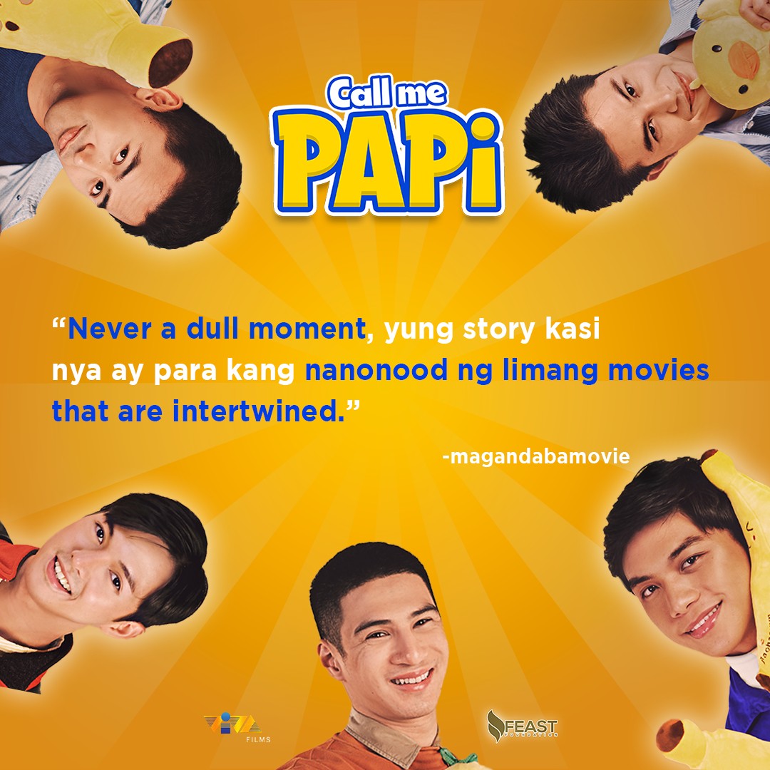 VIVA_Films's tweet image. HEARTWARMINGLY BEAUTIFUL! Ang pelikula na Call Me Papi ay higit na inuman lang dahil mas lalo mong mamahalin ang mga TROPA sa buhay mo! Kaya TARA NA SA SINEHAN PAPI!NOW SHOWING IN CINEMAS NATIONWIDE #CallMePapi