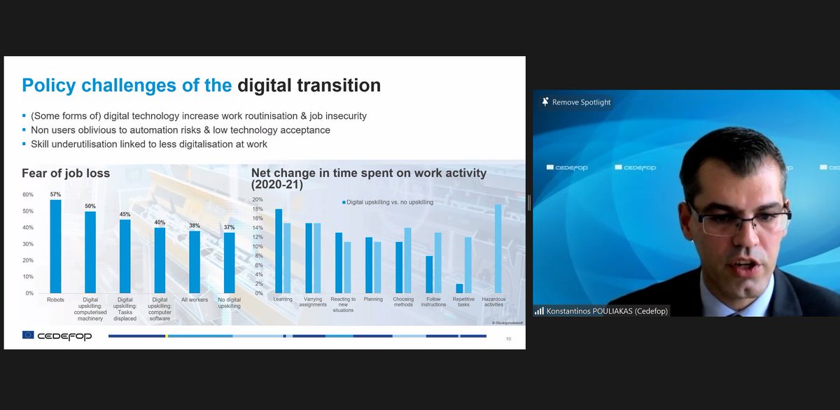 jaspervanloo's tweet image. @Cedefop @K_Pouliakas shared #ESJS2 findings to outline some of the key policy challenges in the digital transition. Powering the #digitaltransition conference ongoing today and continuing Mon-Wed next week!