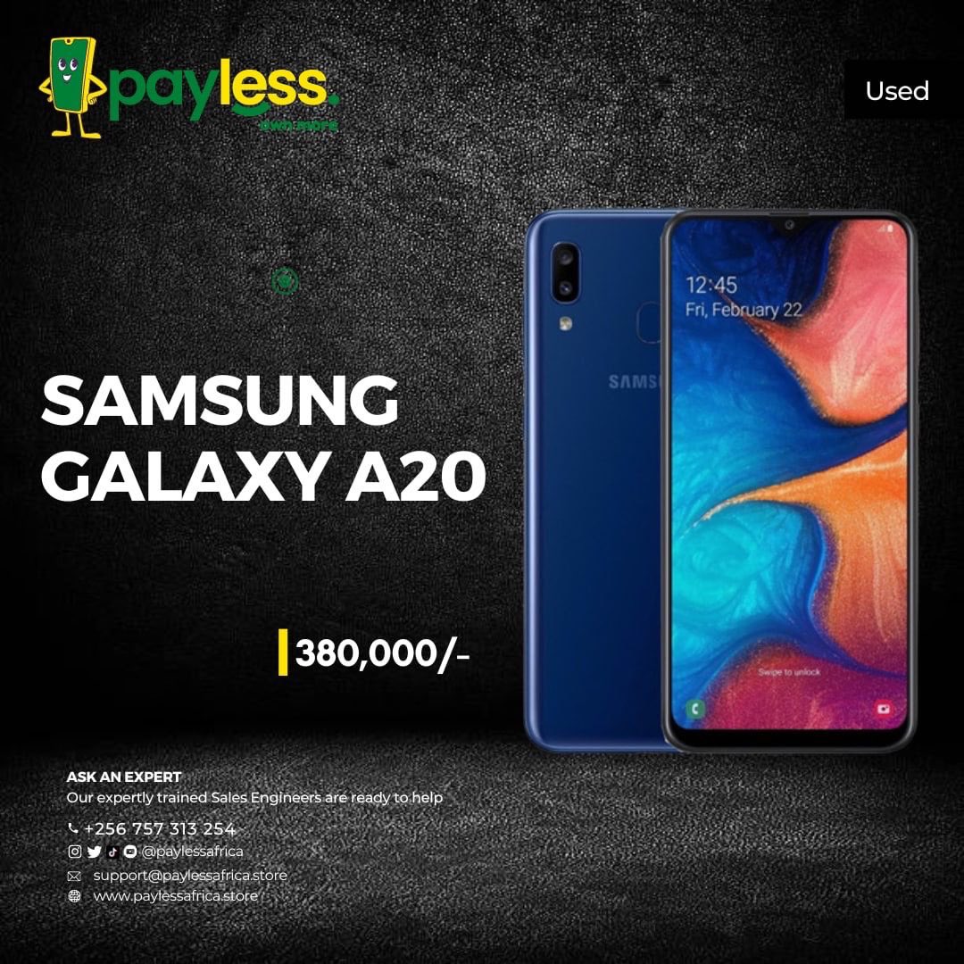 paylessafrica's tweet image. SAMSUNG GALAXY A20 | 3GBRAM | 32GB 

@ 380,000/- UGX Only #PaylessOwnMore 💚