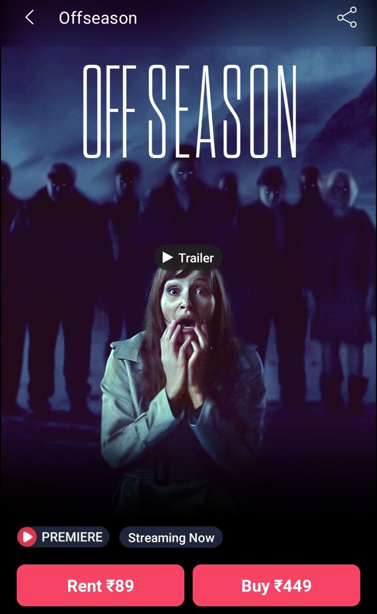 CinemaRareIN's tweet photo. After receiving a mysterious letter, a woman travels to a desolate island town and soon becomes trapped in a nightmare.
#OffSeason (2022) by #MickeyKeating, now available on @BmsStream. https://t.co/BqkWkoQYwc