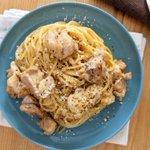クリスマスにも良いかも!「チキンカルボナーラ」。