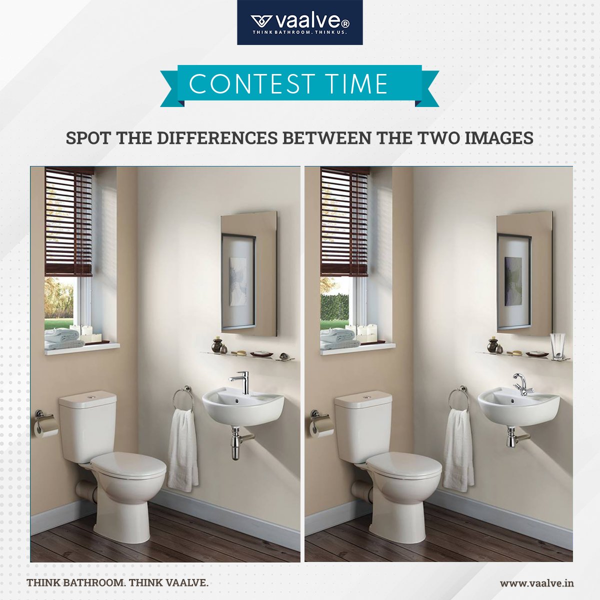 VaalveIndia's tweet photo. Can you #spot the 6 differences between the two pictures? Let us know in the comments below, tag your 2 friends and make sure they comment too and get a chance to win some exciting prizes!
#Vaalve #Vaalveindia #contest #contestalert #contestgiveaway #Cpfitting #sanitaryware https://t.co/CIHniIFDNA