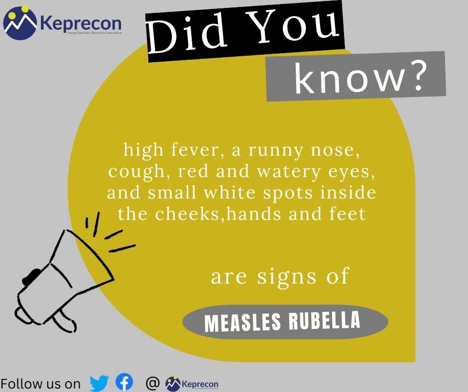 Watch out for these #Measles  Rubella signs.
#VaccinateToProtect
#CEBA
#PHC
#RMNCAH+N
@Kenyapaeds @KenyaMedics_KMA @nnakenya @KenyaGovernors @MOH_Kenya @KCOA_Official @TheKOGSociety @WHOKenya @WHO @VaccinesKenya @gavi @AmerAcadPeds @aphrc @kmpdu