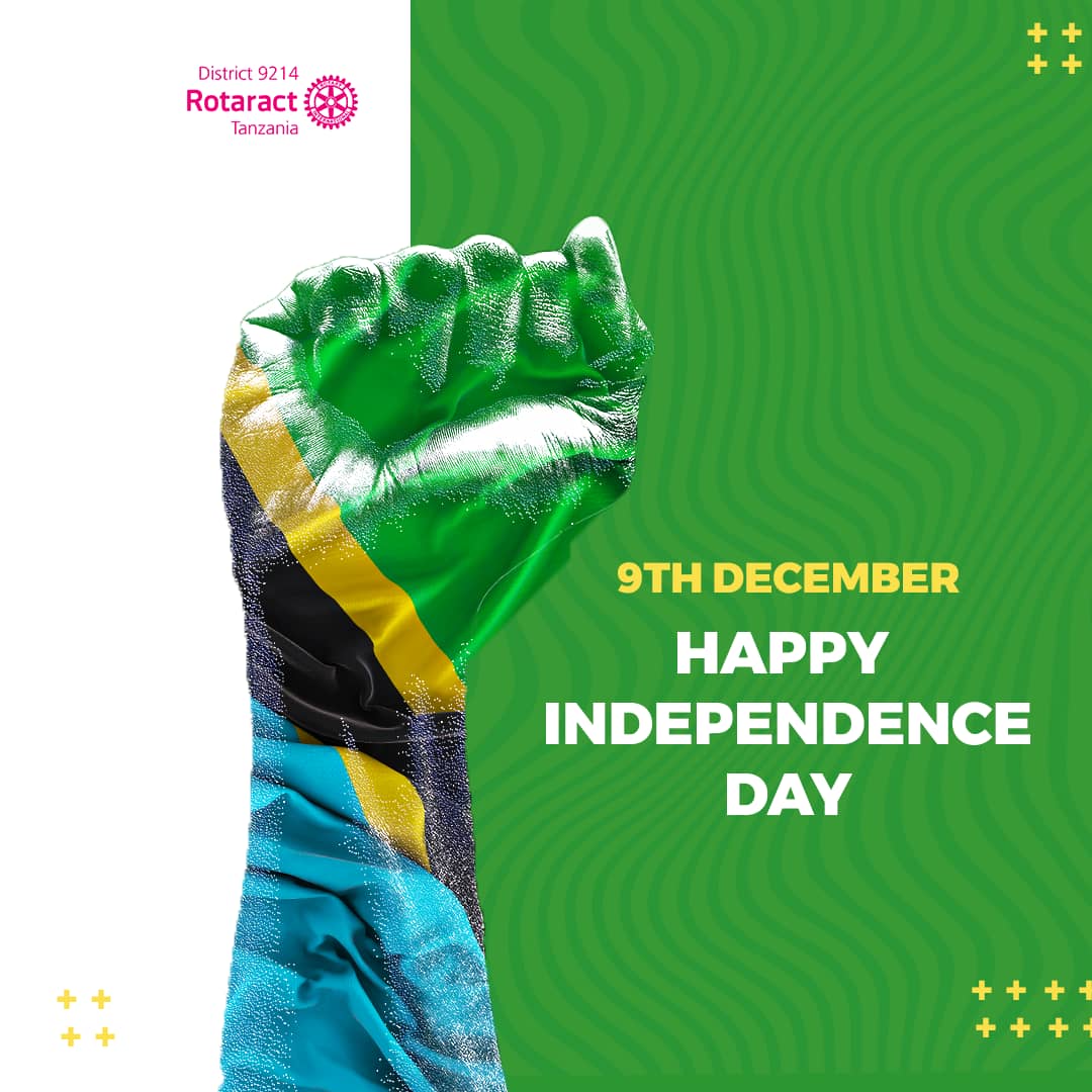 Today on the 9th December, we join our brothers and sisters from Tanzania in celebrating this important milestone of the 61st Independence. Happy Independence Day Tanzania 🇹🇿 #ImagineRotary #IndependenceDayTanzania