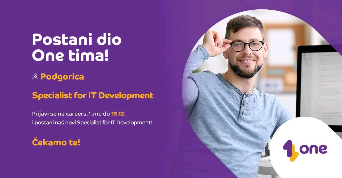 One tim je u potrazi za novim kolegom ili koleginicom na poziciji Specialist for IT Development! 

Na linku  možeš pronaći sve detaljne informacije, a svoju prijavu nam možeš poslati do 15. decembra!

 lnkd.in/dw5ikgms