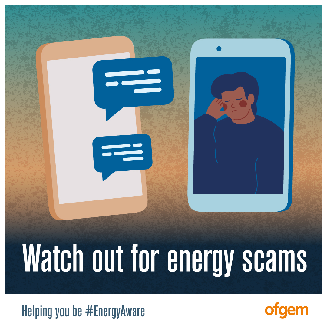 ofgem's tweet photo. Be #EnergyAware of text, email and phone scams impersonating energy firms, the government and Ofgem

For example, thieves claiming your energy supply has switched or that you can receive the £400 government energy rebate if you give your payment details

https://t.co/eAsBNfpicu https://t.co/3F5HSzkJ6q