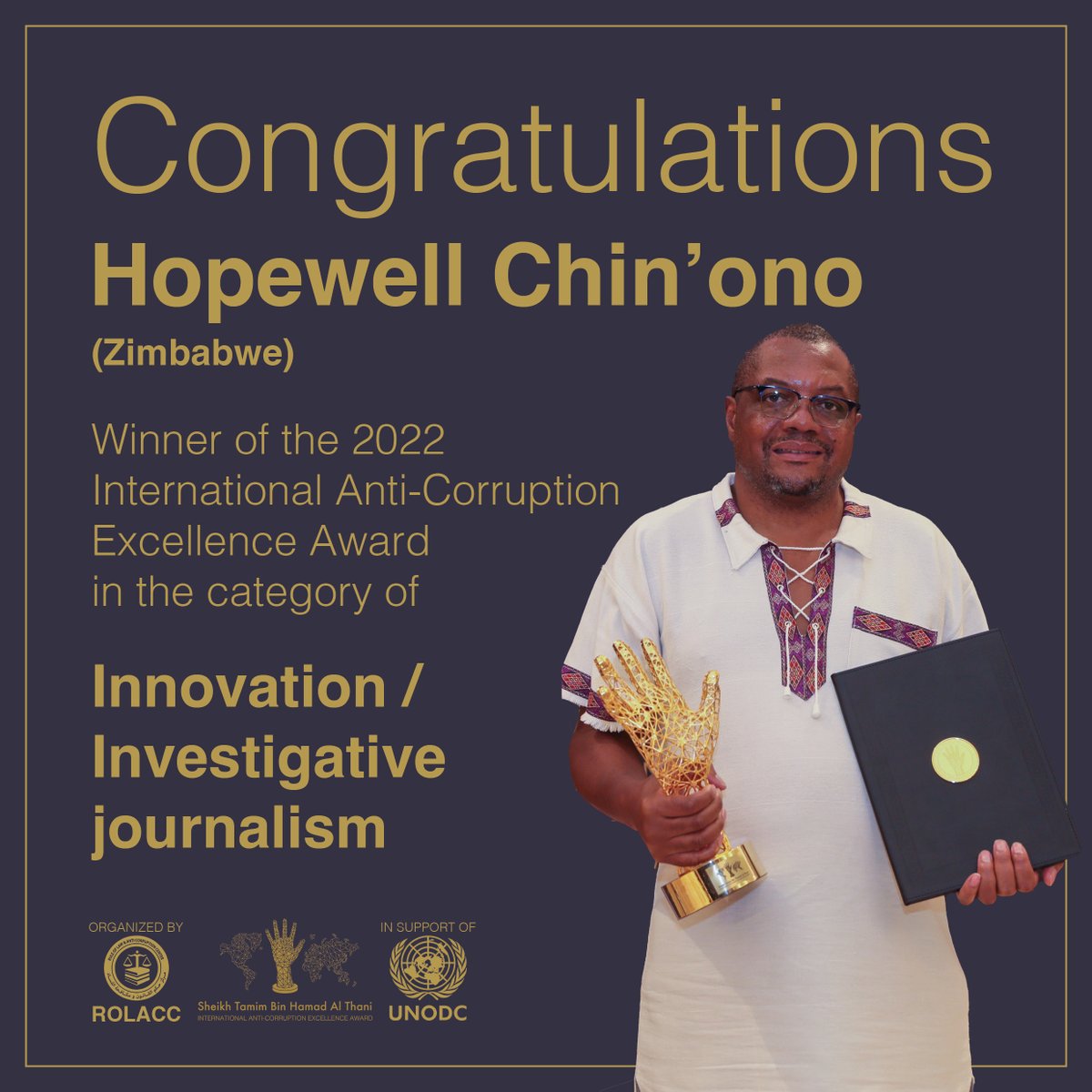 The winners of the International Anti-Corruption Excellence Award 2022 have been announced! 

The award is organized by <a href="/Rolaccqa/">ROLACC</a>  and delivered in support of <a href="/UNODC/">UN Office on Drugs & Crime</a> .