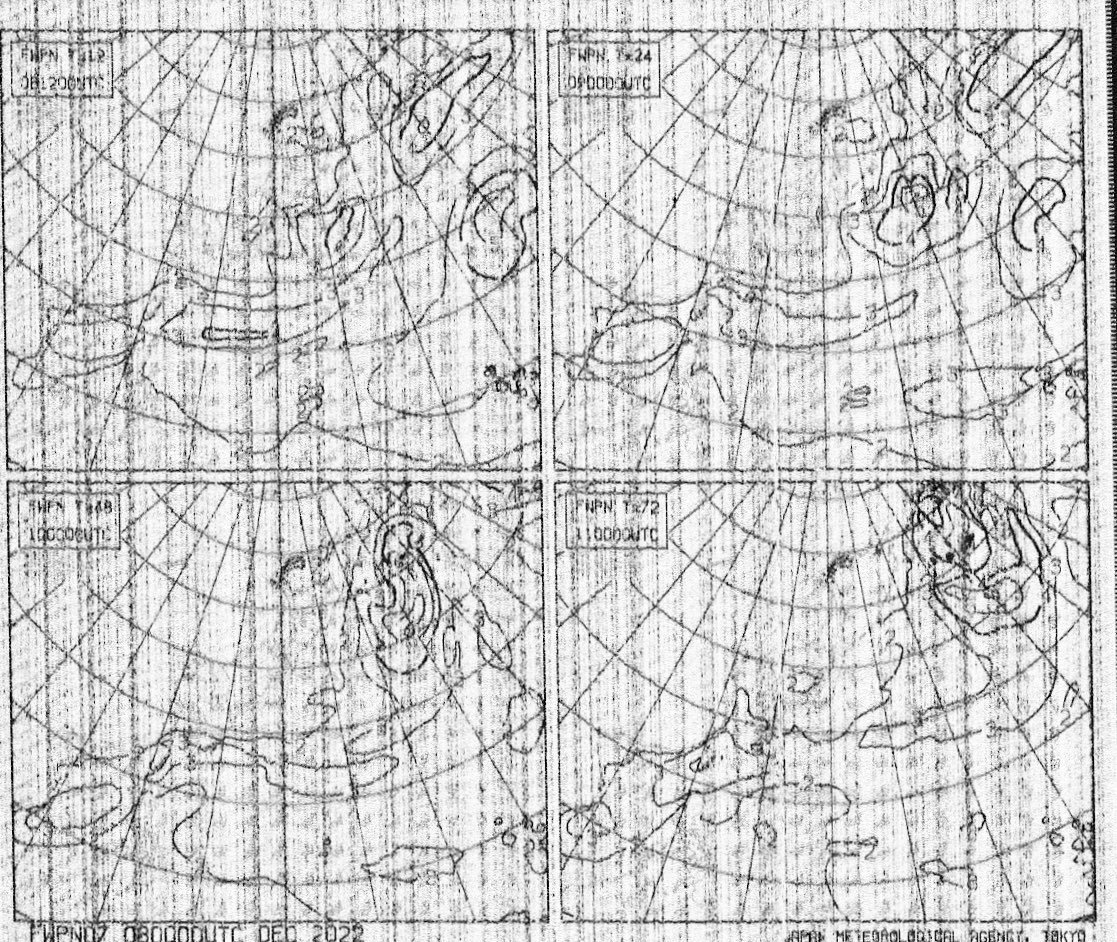 Johnkit's tweet photo. Had the good luck to receive some better than average weather faxes from the JMH2 met in Tokyo Japan yesterday morning. All on 7793.1 KHz and my QTH in Arizona USA. #wefax #swradio #jmh2 #japan https://t.co/dStEnGWPQs
