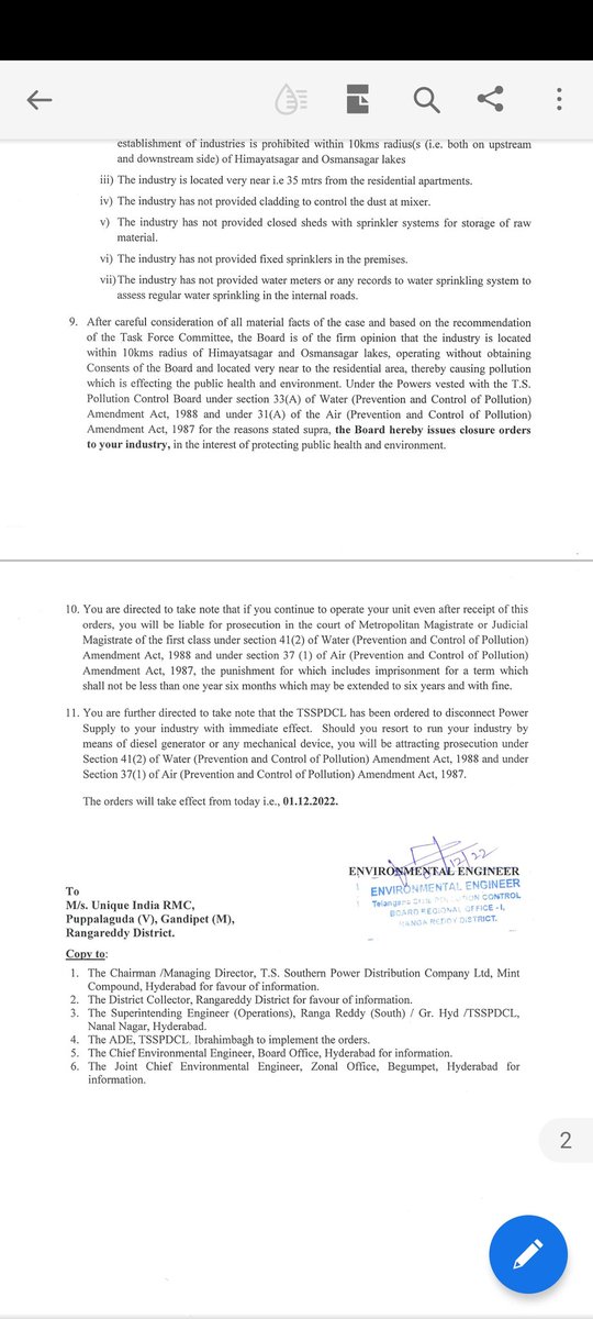 Goutham00513403's tweet image. @KTRTRS @KTRoffice @TelanganaPCB  @CollectorRr @TsspdclCorporat @IKReddyAllola @AdlCollector_RR @TelanganaDGP @CommissionrGHMC 

Respected KTR Sir,
It&apos;s reg  illegal RMC plant opp to Avatar &amp;amp; Vicinia. Please save our kids, pcb ordered to close but no change please seize it. PFA