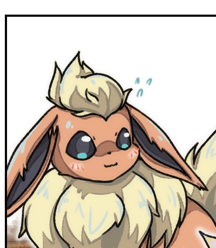 flareon no humans pokemon (creature) flying sweatdrops solo :3 blush closed mouth  illustration images