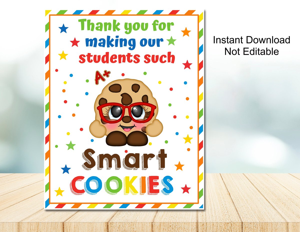 Excited to share the latest addition to my #etsy shop: Smart Cookie Teacher and Staff Appreciation Sign, Appreciation Week Printable Sign, Instant download etsy.me/3hbfGlA #backtoschool #partyprintables #partyfavorbag #partysupplies #instantdownload #favorbag #