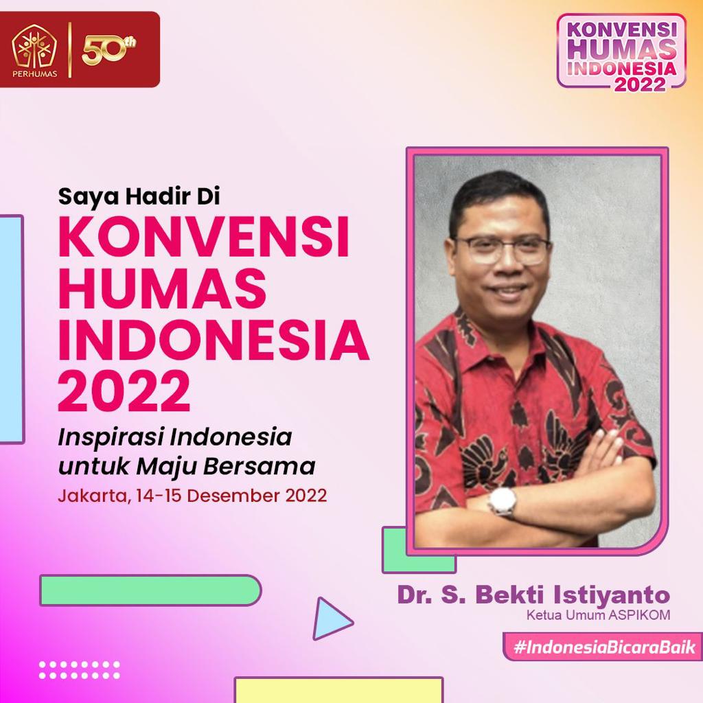 #KonvensiHumasIndonesia 2022 hadir mengusung tema Inspirasi Indonesia untuk Maju Bersama. Dalam momen spesial #50TahunPERHUMAS, kali ini kegiatan berlangsung secara hybrid.

DAFTAR SEKARANG:
bit.ly/KonvensiHumasI…
*Paling lambat Selasa, 13 Desember 2022

#IndonesiaBicaraBaik