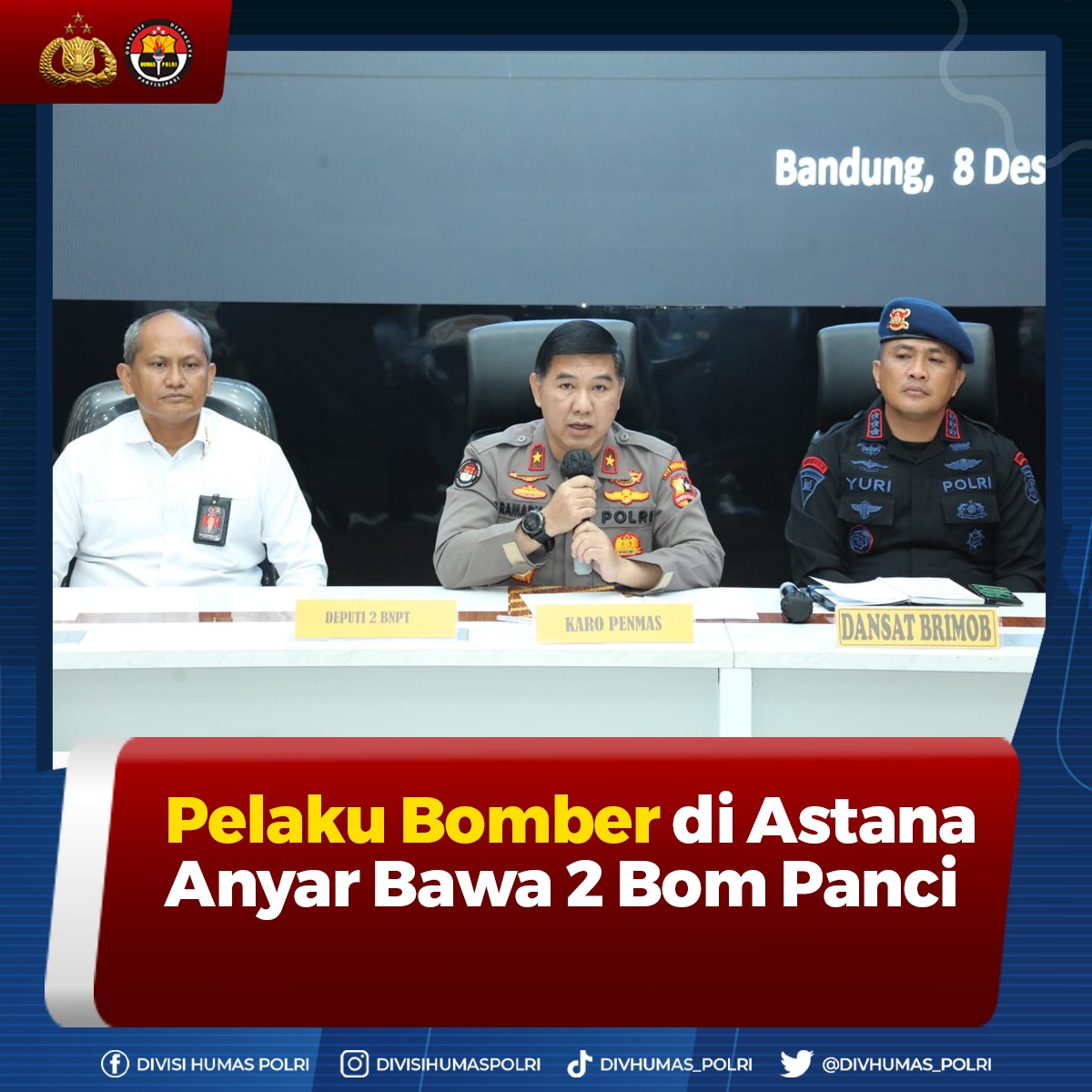 ControlsHelper's tweet image. Polri mengungkapkan ada dua bom panci yang dibawa pelaku bom bunuh diri Polsek Astana Anyar. &quot;Terkait dengan bom kami tadi jelaskan bahwa pelaku membawa dua bom yang berbentuk ransel, pertama di punggung kedua di depan dada. Namun peristiwa itu yang meledak adalah yang ransel.
