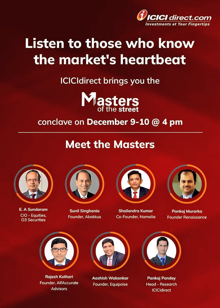 grtshakers's tweet photo. Grab the opportunity to listen to Ace Equity advisors at the @ICICI_Direct's Master Of The Street Conclave on December 9-10.
#MastersOfTheStreet  #MastersOfTheStreetConclave #MOS https://t.co/dSvLTNeQjN