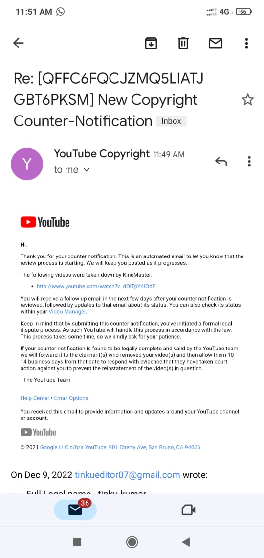 TinkuEditor's tweet photo. Dear @teamyoutube i got fake copyright strikes...this needs to be verified by human.. please help

Video links

1. https://t.co/DhNuidys7p https://t.co/Xn3GYt1ikO