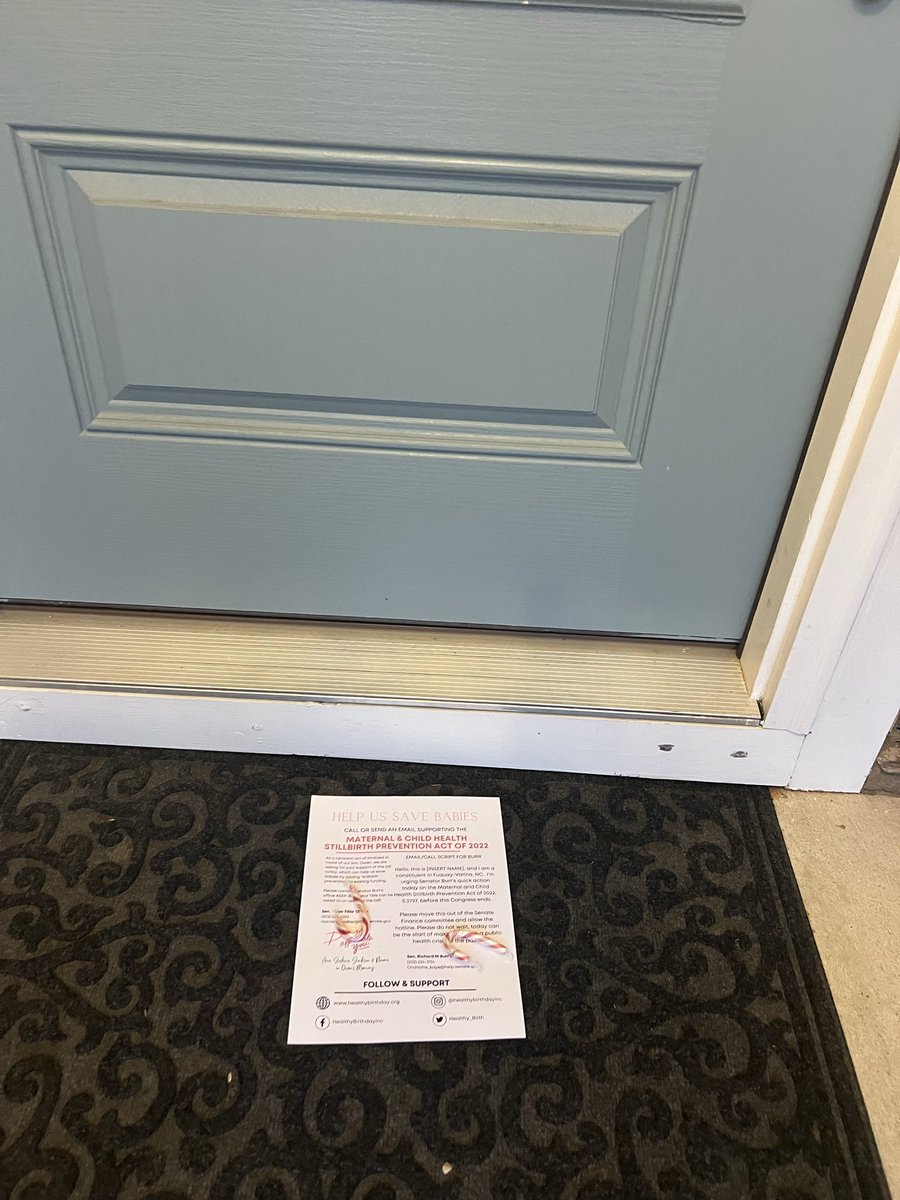 stillmyson's tweet photo. @Healthy_Birth Done for NC! We went around our neighborhood with a letter asking them to make the call with us today in honor of our son Owen as a #randomactofkindess & I know some did already! Hope we made enough noise! We need this bill passed this year to save babies🙏🏼 https://t.co/8agbmTpPq5