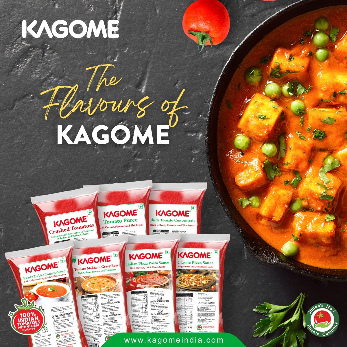 Indiakagome's tweet photo. Experience a culinary extravaganza with Kagome’s True flavours. 

 #india #quality #products #cloudkitchen #shelflife #9monthsshelflife #preservativefree #freshtomatoes #tomatoes #farmtotable #seedtotable 
#tomatosoupbase. https://t.co/qBSa89o6Hh
