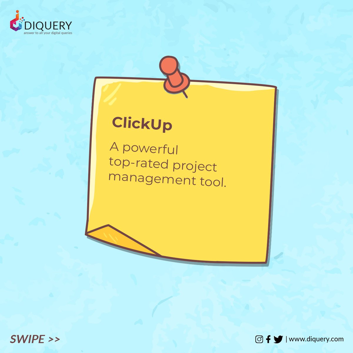 Diquerydigital's tweet image. Here&apos;s a list of all the tools that will help in WFH!

#AgencyFolks #WorkFromHome #WFHTools #ClickUp #Krisp #TimeCamp #Zapier #Productivetools #remotework #agencywork #DigitalAgency #DiqueryDigital