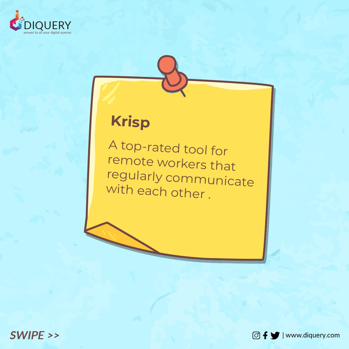 Diquerydigital's tweet image. Here&apos;s a list of all the tools that will help in WFH!

#AgencyFolks #WorkFromHome #WFHTools #ClickUp #Krisp #TimeCamp #Zapier #Productivetools #remotework #agencywork #DigitalAgency #DiqueryDigital