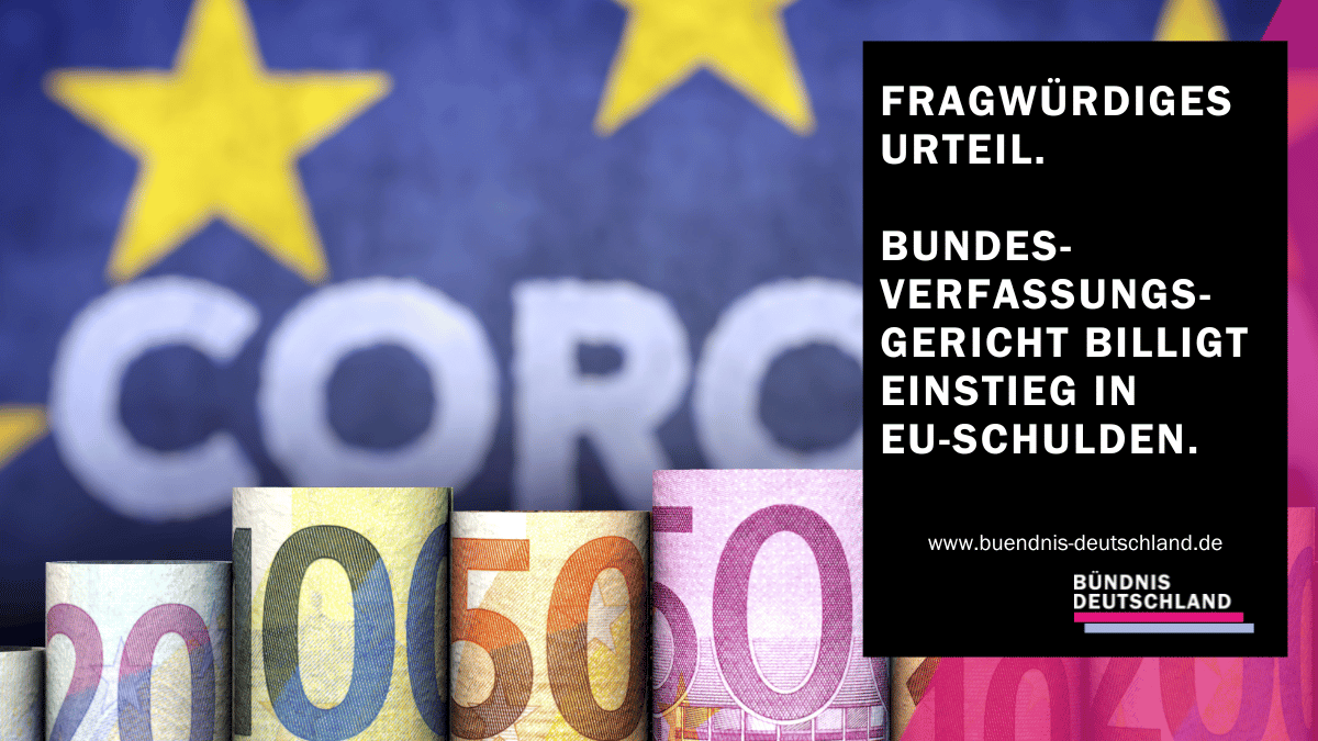 Für EU-Schulden findet sich keine Grundlage in den europäischen Verträgen, wie das BVerfG selbst einräumt.

Dass das Gericht dieser Kompetenzanmaßung im Sinne der "Europarechtsfreundlichkeit"  dennoch nicht entgegentritt, ist Anlass zur Sorge.

#buendnisde #bd #eu #bverfg