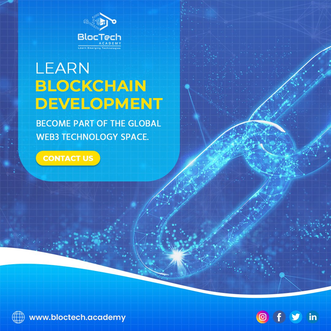 bloctechagency's tweet photo. Are you an aspirant to learn Blockchain development and be the part of emerging Web 3.0 space?

Be part of @bloctechacademy  and retain the art of developing

#bloctechacademy #technology #blockchain #development #learning #opportunities https://t.co/YjpBRBU9rL
