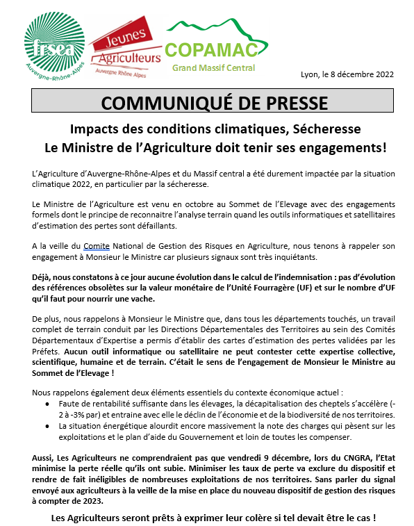 A l'aube du CNGRA, <a href="/MFesneau/">Marc Fesneau</a>  doit tenir ses engagements et reconnaitre la réalité du terrain ! 
Nous serons attentifs et saurons réagir si besoin.....<a href="/JeunesAgri/">Jeunes Agriculteurs</a> <a href="/FNSEA/">La FNSEA</a>