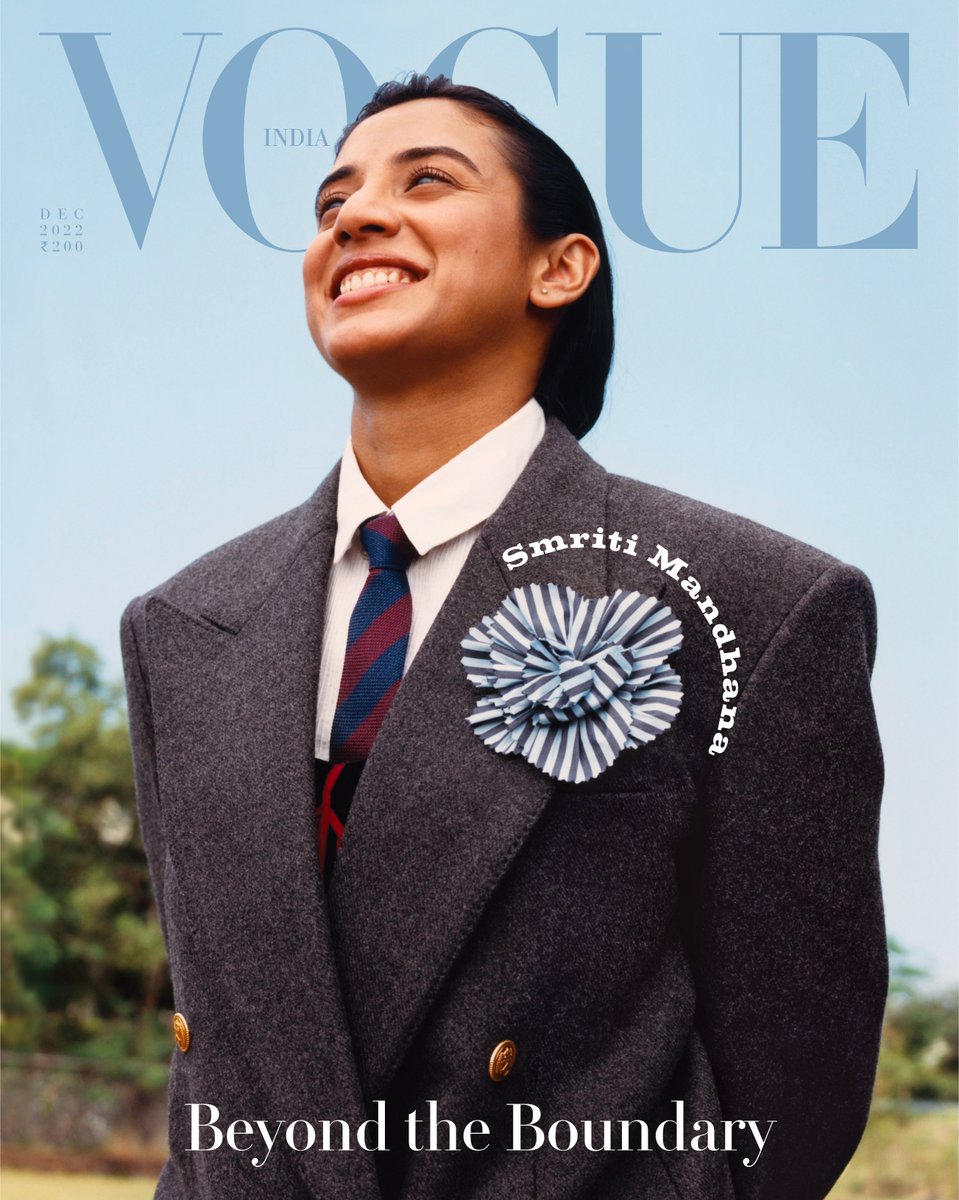 Look who's on the cover of December Vogue India

Smriti Mandhana ❤️

#CricketTwitter | #INDvAUS | 📸<a href="/VOGUEIndia/">VOGUE India</a>