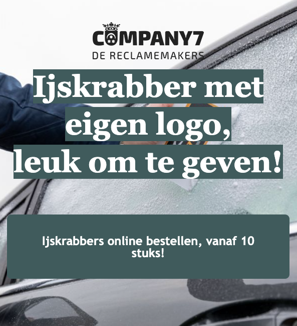 COM7's tweet image. Ijskrabber met je logo - company7.nl/product/ijskra…
Een ijskrabber met een gave print of eigen logo? Daar wordt iedereen blij van! Personaliseer daarom de ijskrabber met een eigen ontwerp of gebruik templates die wij voor je hebben klaargezet.