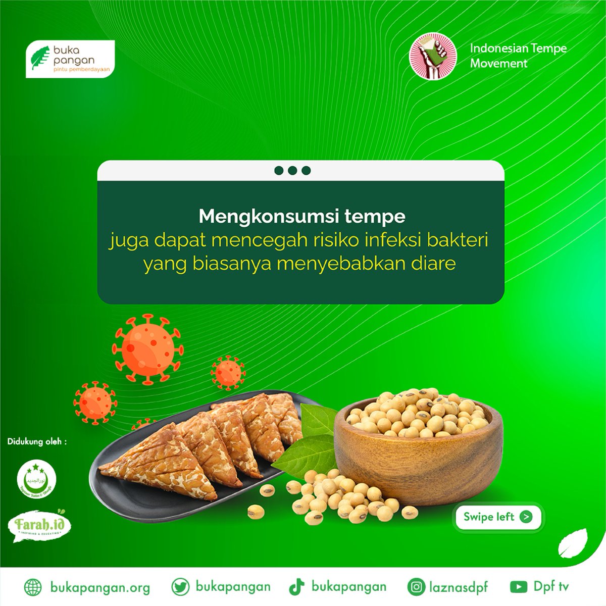 bukapangan's tweet photo. Selain enak dan harganya terjangkau, tempe juga mengandung sumber protein yang dapat digunakan sebagai alternatif daging.
Ayo, mulai isi menu harian kamu dengan tempe!

#bukapangan #TempeMovement #Stunting https://t.co/Err9XyAzCq