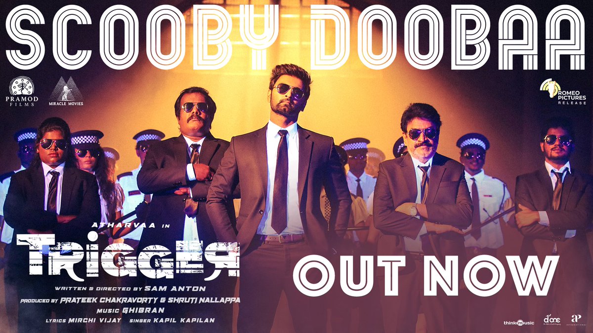 The terrific video song of #ScoobyDoobaa is out now! 🕶😇🔥🎉 ▶️ youtu.be/_Q-zwEL0jkE An @ANTONfilmmaker Directorial ✨ @Atharvaamurali @pramodfilmsnew @miraclemoviesin @DesiboboPrateek @ShrutiNallappa @mynameisraahul #RomeoPictures