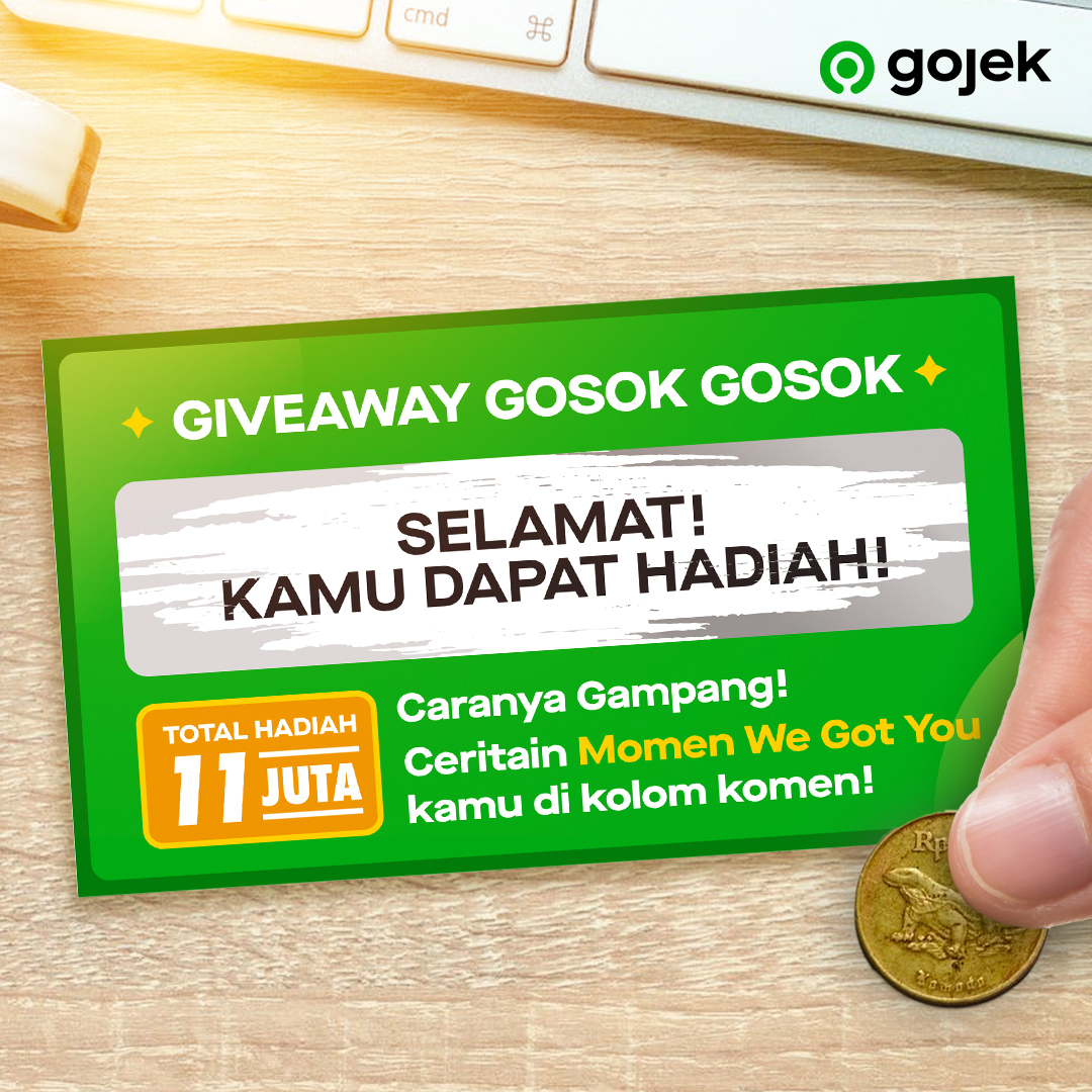 gojekindonesia's tweet photo. Merapaaaat ada [GIVEAWAY]

Ceritain pengalamanmu ketemu driver GoRide/GoCar yang #WeGotYou banget, menangin 1 HP Rp5 jt &amp; 6 saldo GoPay Rp1 jt!

Caranya:
- Follow @gojekindonesia
- Love, RT dan reply jawabanmu
- Sertakan hashtag #WeGotYou https://t.co/EYedyfoEum