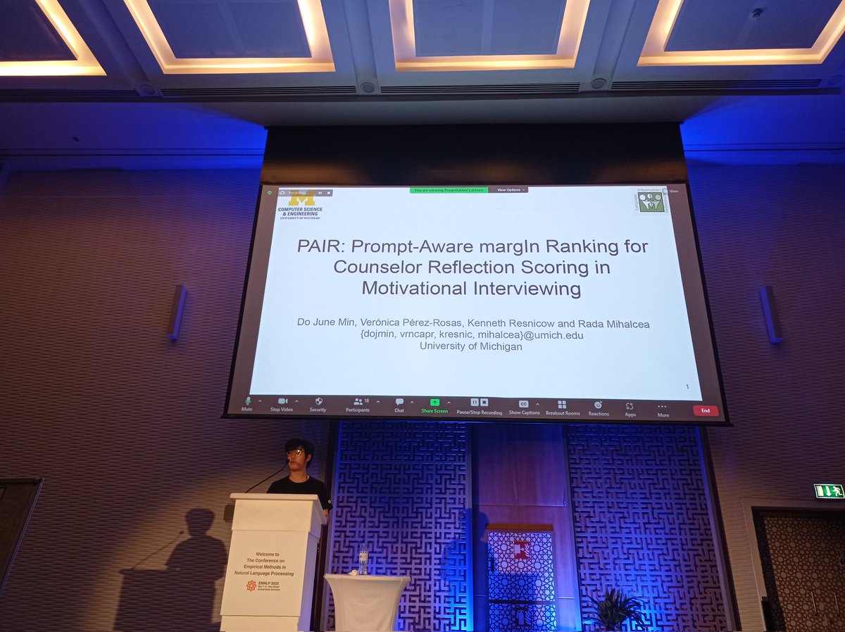 Luciana Benotti (@lucianabenotti) on Twitter photo Watching the presentation by Do June Min in collaboration with <a href="/radamihalcea/">Rada Mihalcea</a> et al. Happy to see good quality data collection and real human evaluation. Watching the presentation by Do June Min in collaboration with <a href="/radamihalcea/">Rada Mihalcea</a> et al. Happy to see good quality data collection and real human evaluation.