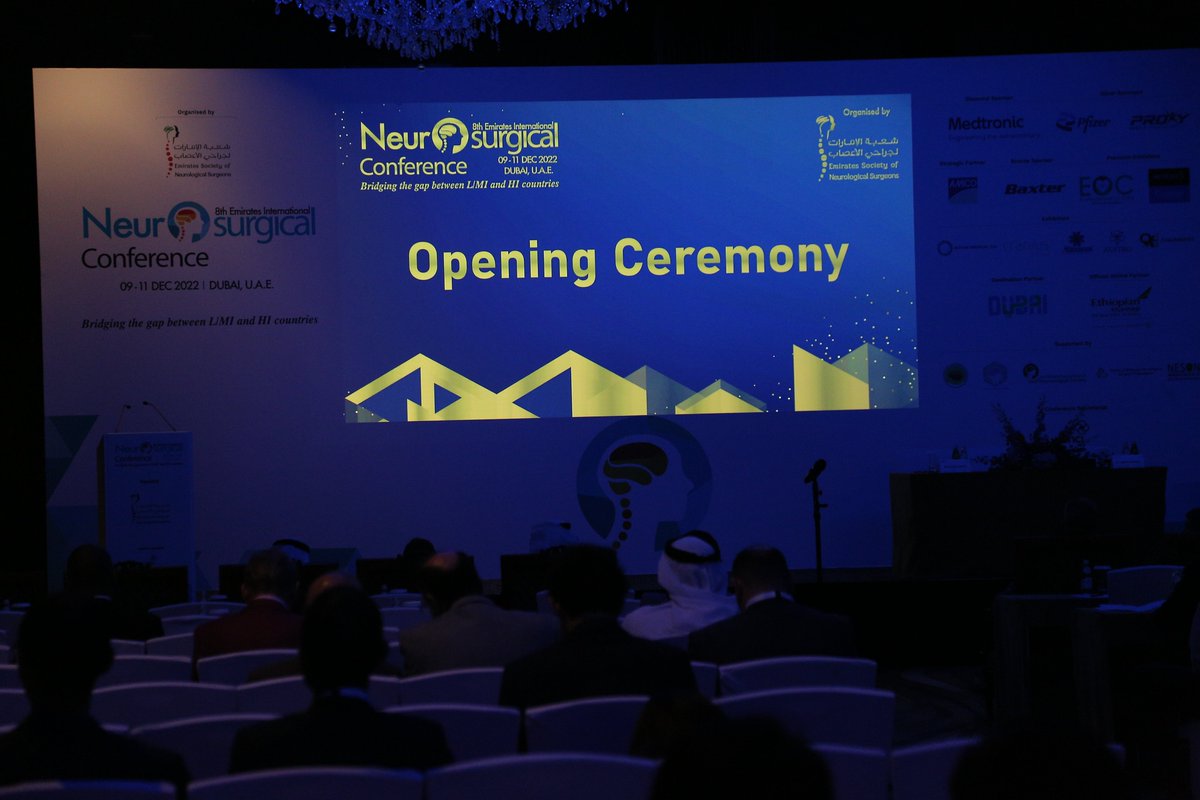 EINC2022's tweet image. Dr. Mohamed Al-Olama and Dr. Debora Garozzo give the opening remarks for the Opening Ceremony for the 8th Emirates International Neurosurgical Conference 2022

#EINC2022 promotes knowledge translation of the latest updates in Neurosurgical treatment for neurosurgeons.