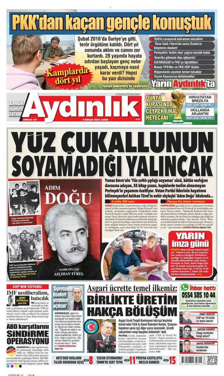 📌YÜZ ÇUKALLININ SOYAMADIĞI YALINCAK
Doğu Perinçek yarın TÜYAP Kitap Fuarı'nda

<a href="/AydinlikGazete/">Aydınlık</a> | 9 Aralık | #cuma
