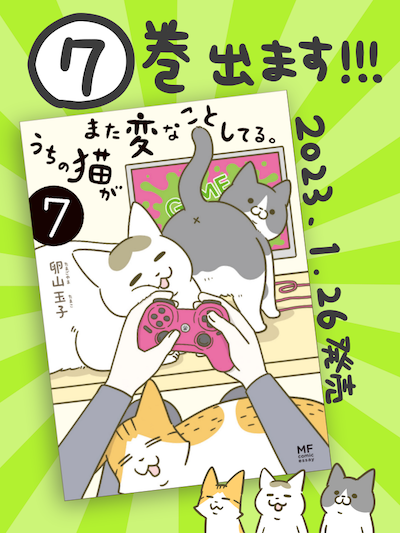 おかげさまで猫漫画7巻発売です!!やったー🙌
https://t.co/LiFqsGc91B 