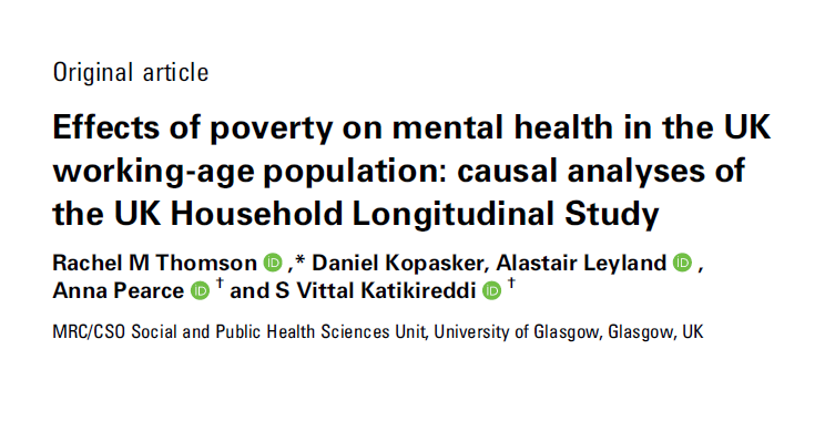 Rachel_Thomson's tweet photo. Another 🆕 paper applying #causalepi methods to income &amp; mental health in UK cohort data 💰 🧠 This one in @IntJEpidemiol focuses on identifying effects of transitions into and out of poverty on prevalence of common MH problems (CMDs) [1/4] #epitwitter 🔗 https://t.co/AKrdzHvp7Y https://t.co/gkhFjKNl9X