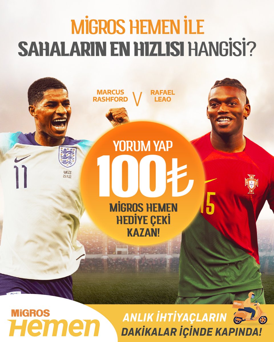 futbolarena's tweet photo. 🚀 #MigrosHemen ile Sahaların Hızlısı! 🧐 Senin tercihin hangisi?

✅ Yorum yap
✅ Beğen ve RT yap
📌 Birden fazla katılım geçersizdir

🎁 10 kişiye 100 TL değerinde Migros Hemen hediye çeki!

📲 Anlık tüm market ihtiyaçların dakikalar içinde kapında! 👉 https://t.co/OpdkR2rdCw https://t.co/jBHwTMFOh5