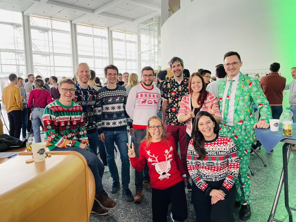 lena_maierhein's tweet photo. Sooooo cool to have an actual in-person #SYMIC (@DKFZ_IMSY_lab + @mic_dkfz ) Christmas symposium again 🎄🤶great outfits, great cookie contest, great team💪🏻💪🏻💪🏻! https://t.co/O6nIEBslTl