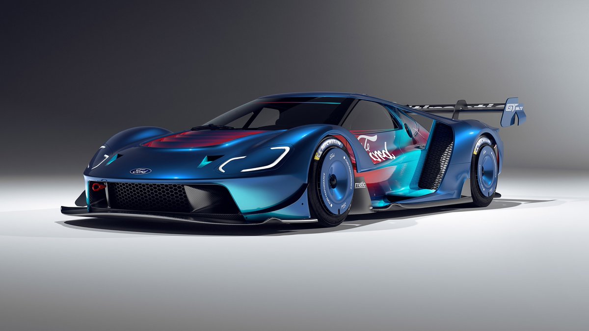 FordRacing's tweet photo. Meet Mk IV!

The 2023 #FordGT Mk IV is an unconstrained track-only special honoring the '67 racecar. 800 hp, fully carbon fiber "long tail" body, @Multimatic’s Adaptive Spool Valve (ASV) race suspension &amp; more! See all the details here ➡️ https://t.co/hHEjJjLRAp https://t.co/i3pTAQihVf