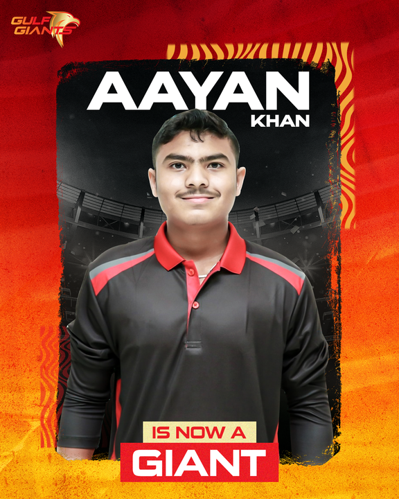 GulfGiants's tweet photo. Marhaba 👏🇦🇪

CP Rizwan, Aayan Khan, Sanchit Sharma and Ashwanth Valthapa are now officially part of the #GiantsFamily. 

#ALeagueApart #Adani #Cricket #T20 #GiantArmy 
@EmiratesCricket @ILT20Official @ilt20onzee https://t.co/aiPiQEVgMz