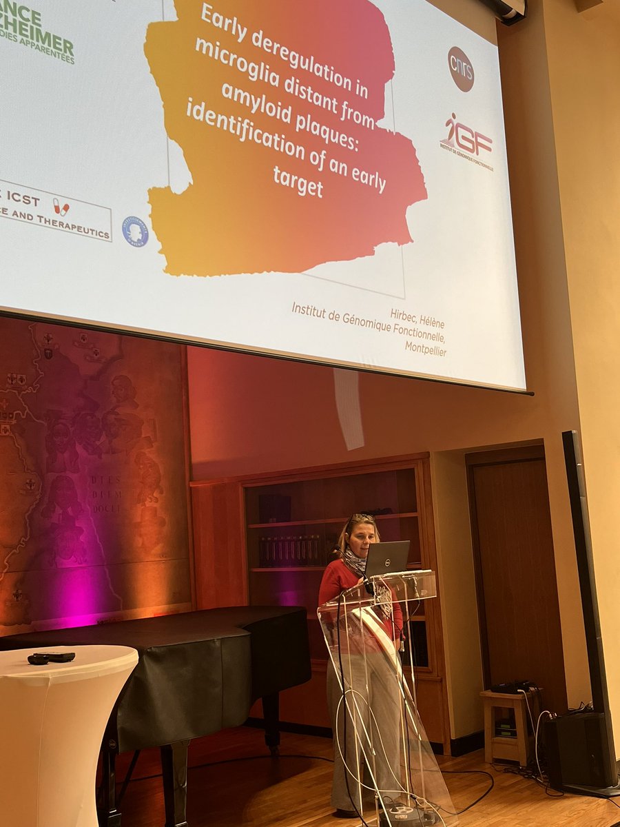 #RFA22 | H. Hirbec aborde le rôle des microglies dans le développement de la maladie d’Alzheimer. Son projet de recherche vise à identifier une nouvelle cible moléculaire en étudiant leurs mécanismes :